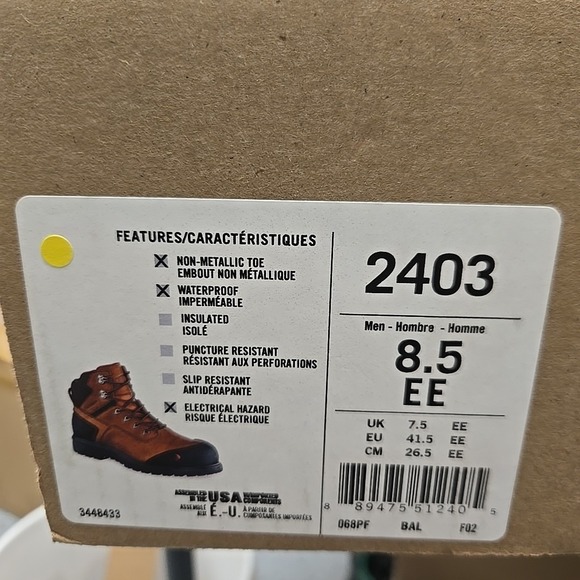 RED WING 2403 COMPOSITE SAFETY TOE LEATHER WORK BOOTS MADE IN USA 8.5 EE main image 5
